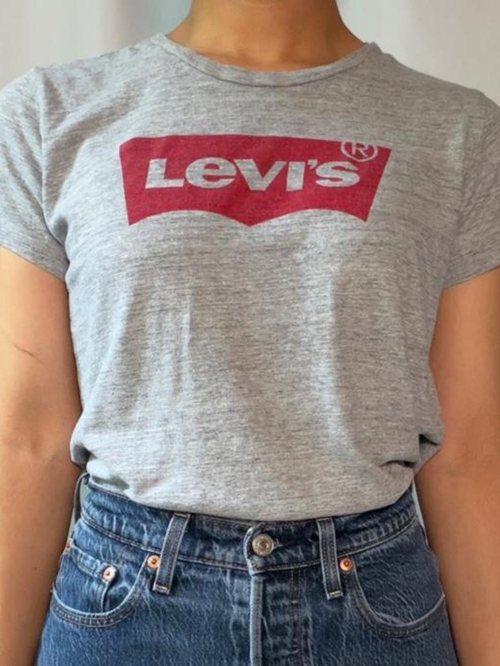 Levis red logo grey t shirt
